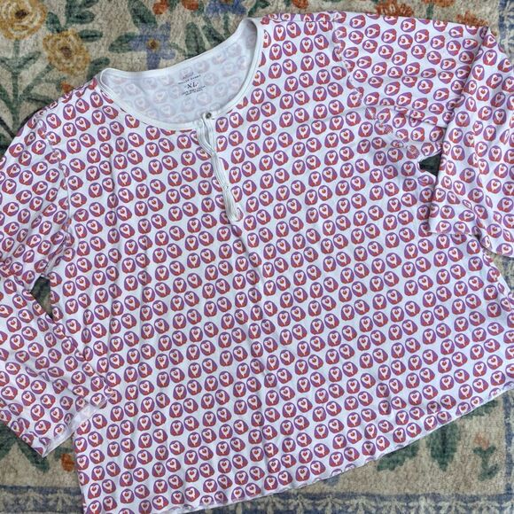 Roller Rabbit Penguin Pajama Top Shirt Pink Size XL - Picture 1 of 7